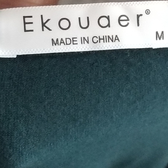 Green & Cream Lace Trim Slip Chemise | Size Medium - Picture 6 of 6